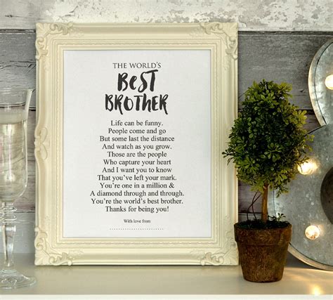 personalized best brother poem t print printable etsy
