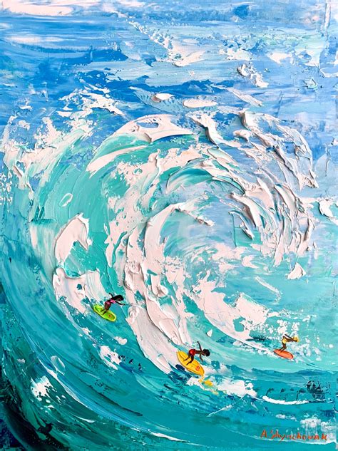 Do You Like Surfing Original Oil Painti Painting By Alena Shymchonak
