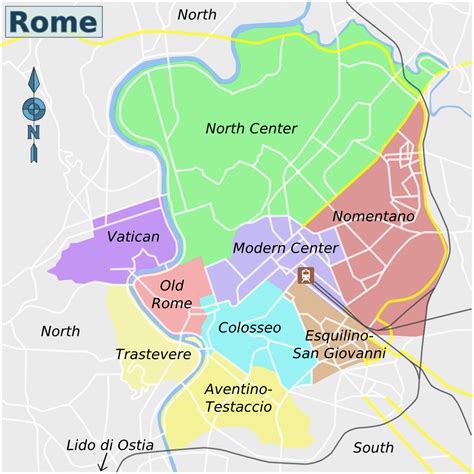 Rome Districts Map Mapsofnet