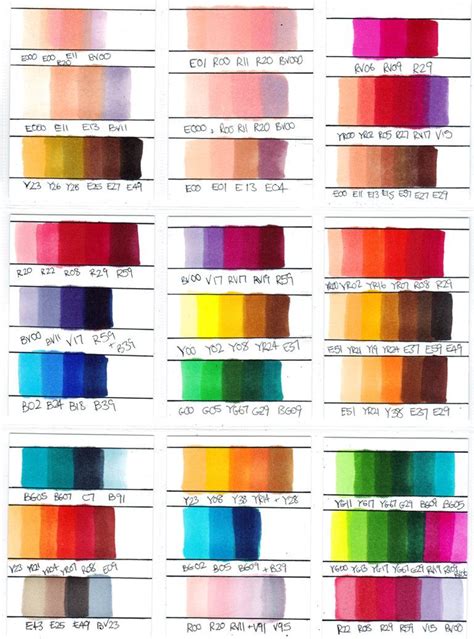 Copic Marker Colour Combinations By Chad73 On Deviantart Copic