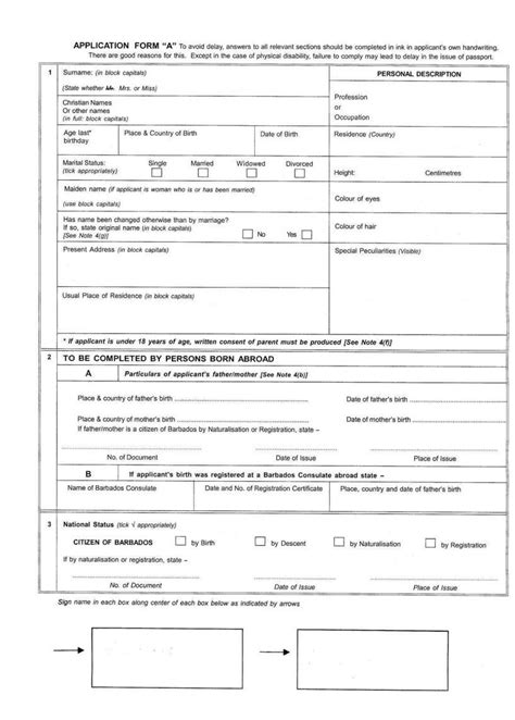 Barbados Passport Application Pdf Form Formspal