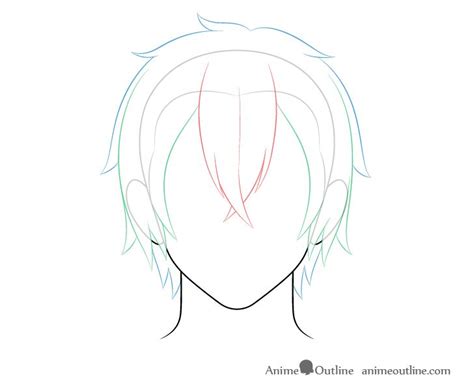 How To Draw Anime Male Hair Step By Step Animeoutline How To Draw