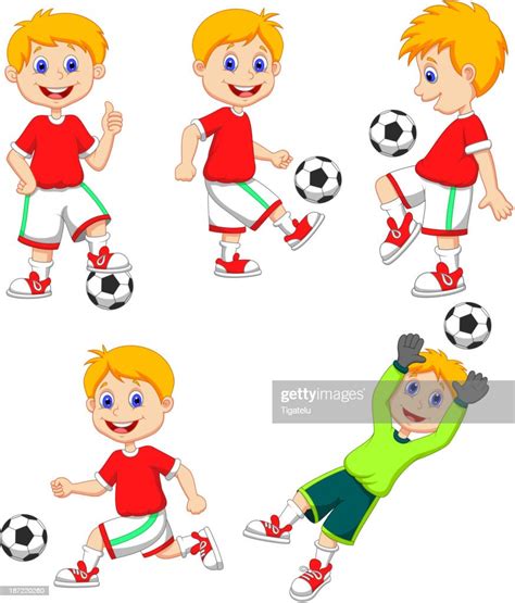 Boy Cartoon Playing Soccer Vector Art Getty Images