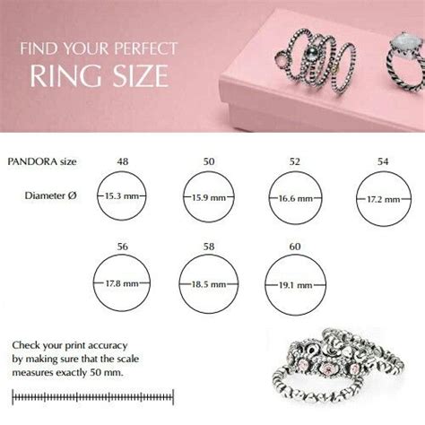 Find Your Ring Size Ring Sizes Chart Pandora Jewelry Rings Pandora