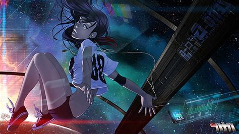 Hd Wallpaper Futuristic Cyberpunk Anime Girls Vashperado 88 Girl