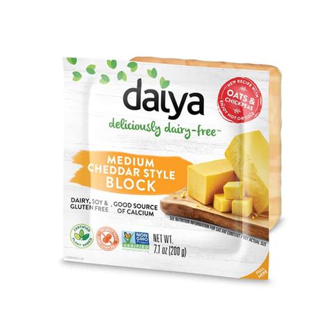 Daiya Dairy Free Medium Cheddar Style Vegan Cheese Block 7 1 Oz