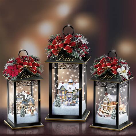 The Thomas Kinkade Sparkling Lanterns Hammacher Schlemmer Christmas
