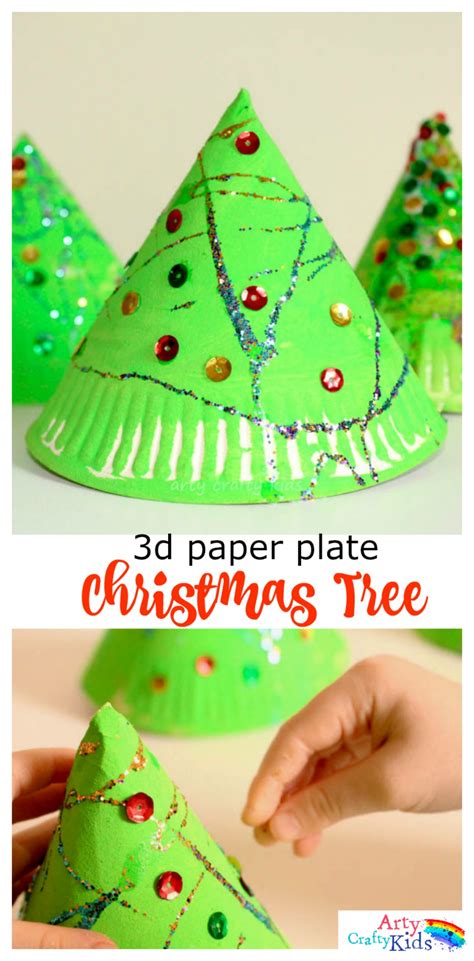 Super Fun 3d Paper Plate Christmas Tree Craft