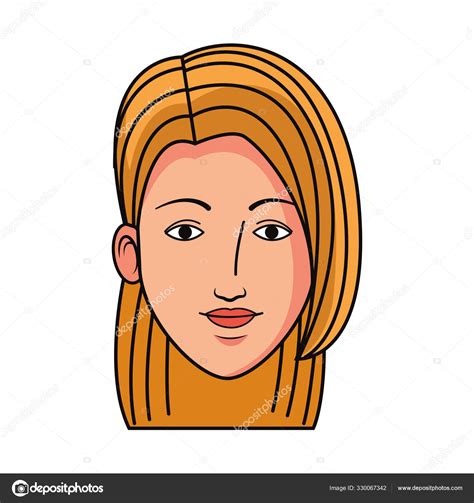Icono De La Cara De La Mujer De Dibujos Animados Diseño Plano Vector