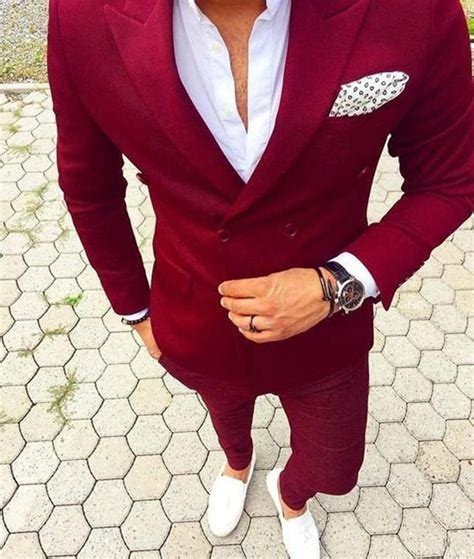 Men Suits 2 Piece Maroon Suits Men Slim Fit Suits Double Etsy