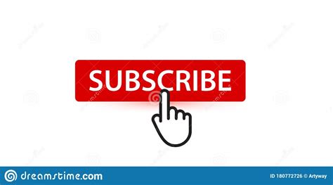 Subscribe Red Button With Finger Pointer Button For Subscribers And