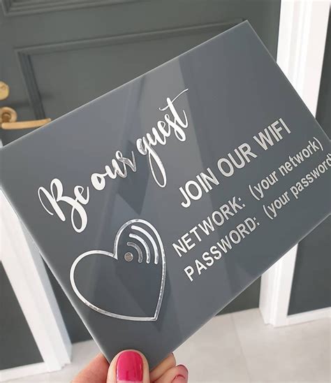 Wifi Plaque Personalised Sign Wifi Sign Home Decor Be Our Etsy