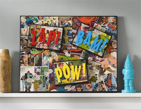 Comic Wall Art For A Kids Room Or Man Cave Comic Book Crafts