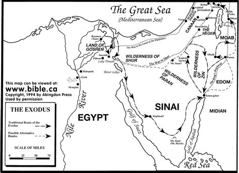 Moses Exodus Route Map Printable