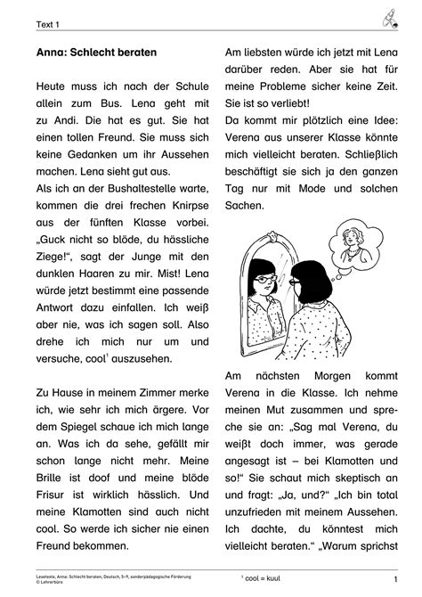 Neue lesetexte für die 1 bis 6 klasse deutsch. Arbeitsblätter · Sonderpädagogik · Lehrerbüro