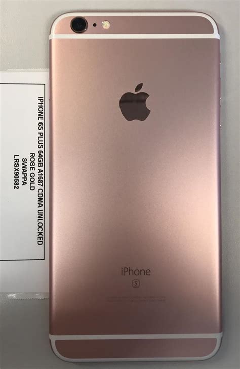 Apple Iphone 6s Plus Unlocked Rose Gold 64gb A1687 Lrsx90582