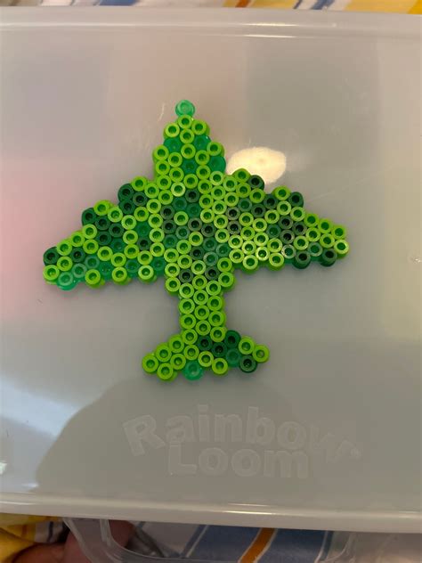 Green Perler Bead Airplane Etsy