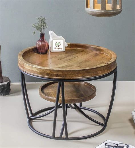 Liev 47 1/4 wide wood and metal modern coffee table $ 459.99. Buy Modern Wood Metal Duplex Round Coffee Table Online ...