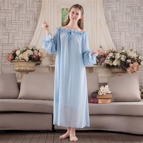 2019 new women sweat cotton vintage lace breathable sleepwear robes cute casual lotus leaf long