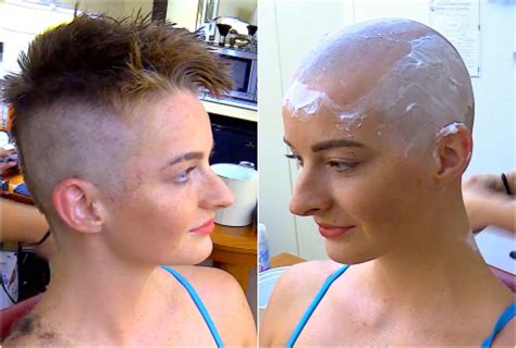 Bald Women Shaving Razor Bald Heads Shaved Head Short Hair Cuts For Women Shaving Cream