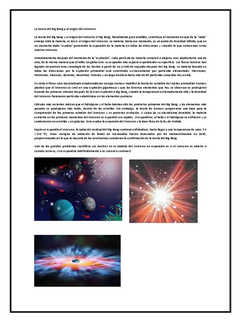 La Teoria Del Big Bang Y El Origen Del Universo Big Bang Universo