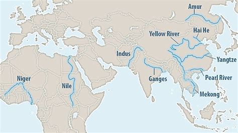 Map Of Main Rivers In Asia