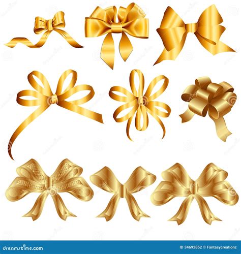 Golden Ribbons Stock Vector Illustration Of Design Collection 34692852