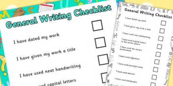General Writing Checklist English Primary Resource