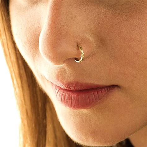 Gold Nose Ring Unique Indian Gold Plated Nose Hoop