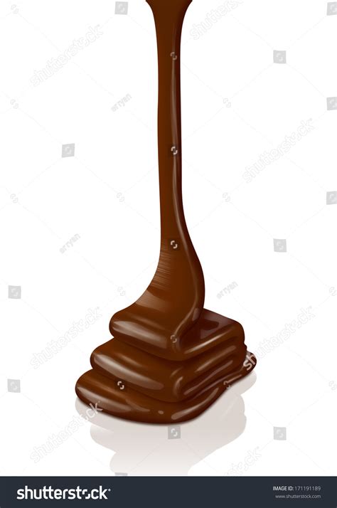 Chocolate Flow Isolated On White Background Stock Illustration 171191189