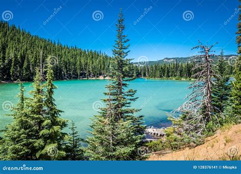 View Of Sparks Lake On The Cascade Lakes Scenic Byway In Bend Oregon In