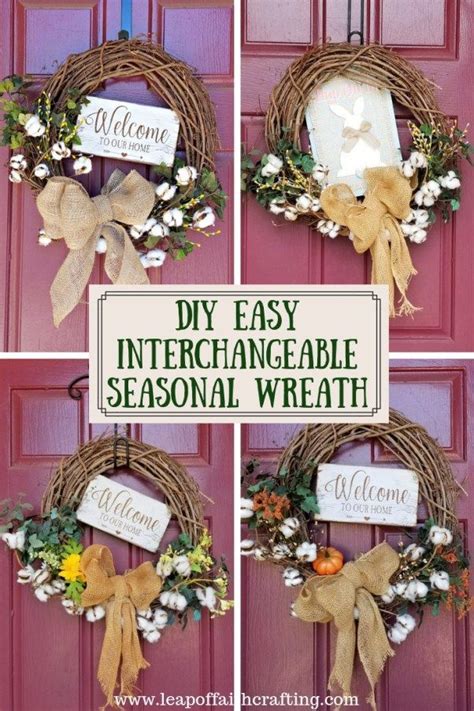 Easy Diy Interchangeable Seasonal Wreath Easy Diy Wreaths Seasonal