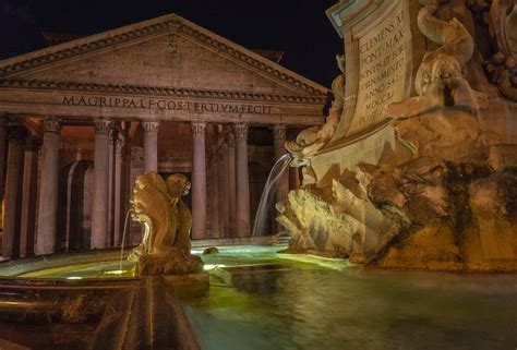 Wallpaper Landscape Night Reflection Evening Statue Column Rome