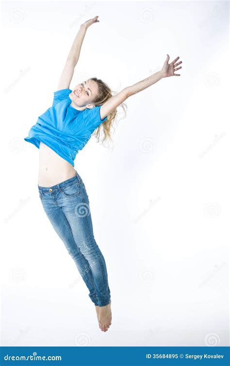 Dancer Girl In Jeans Stock Image Image Of Female Motion 35684895