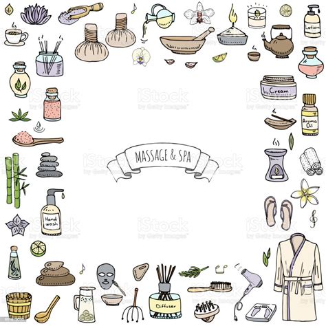 Massage And Spa Icons Set Stock Illustration Download Image Now Aromatherapy Bathrobe