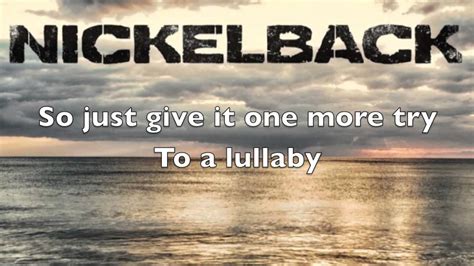 nickelback lullaby lyrics youtube