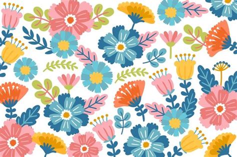 Free Vector Colorful Ditsy Floral Print Wallpaper Floral Print