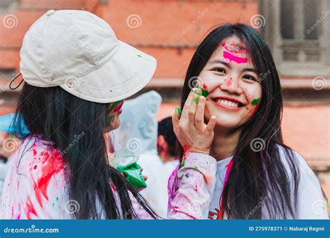Holi Festival Happy Holi Celebration In Nepal Editorial Photo Image