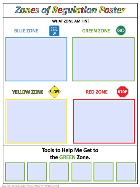 Zones Of Regulation Poster Freebie Editable Speech Therapy Store