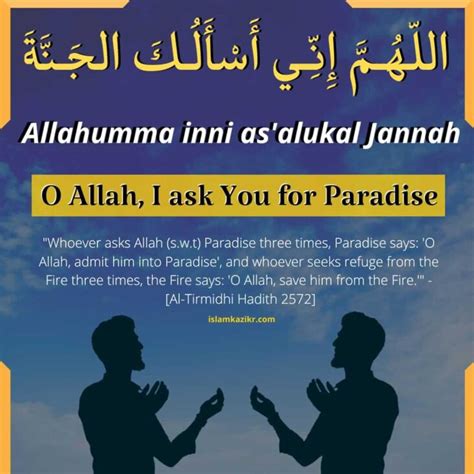 Allahumma Inni Asaluka Al Jannah Dua Meaning In English