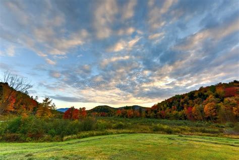 Fall Foliage Vermont Stock Photo Image Of Road Blue 61692332