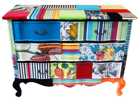 The 3 Drawer Chest Multicoloured Funky Painted Furniture Upcycled