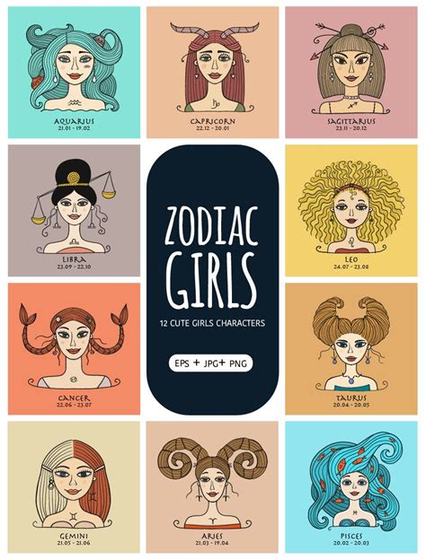 Pin On Zodiac Girls Astrology Design Elements