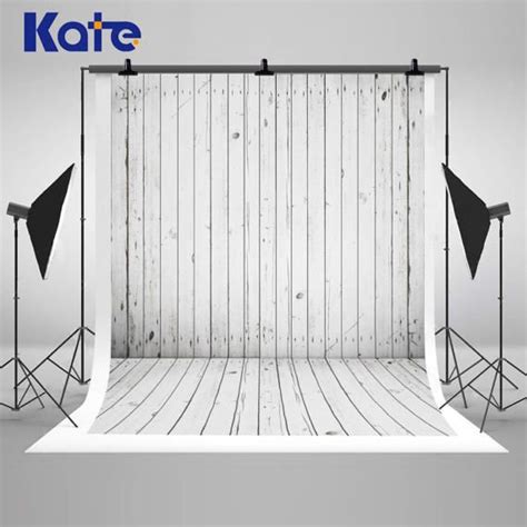White Wood Photography Backdrops Retro Wooden Wall Floor Prom Backdrops