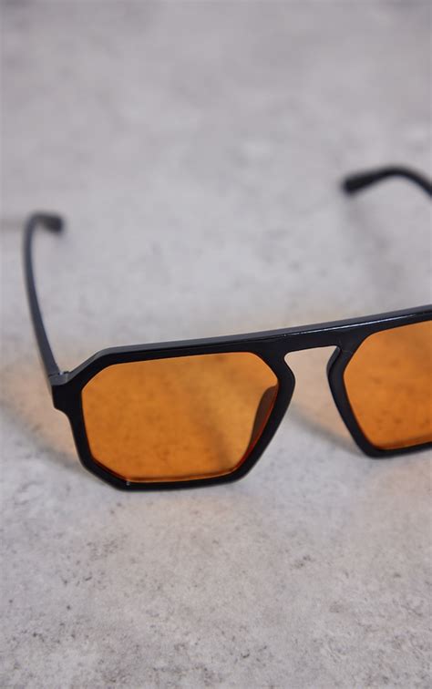 Orange Lens Aviator Sunglasses Prettylittlething