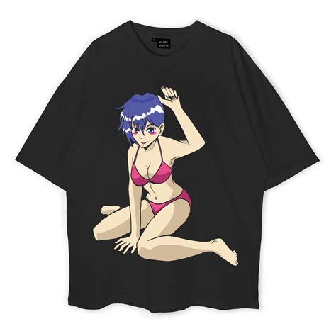 Anime Girl Bikini Oversized T Shirt Shark Shirts