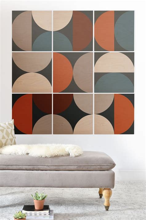 The Old Art Studio Mid Century Modern Geometric 24 Wood Wall Mural