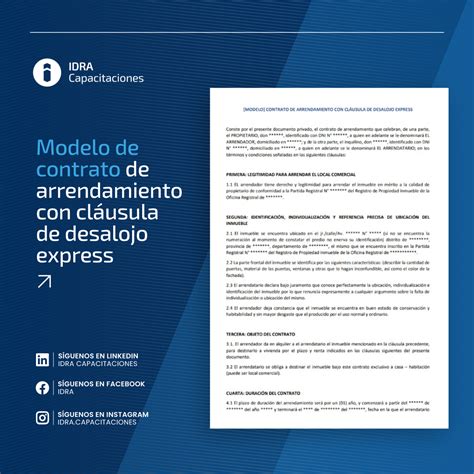 Modelo Contrato De Alquiler Con Cláusula De Desalojo Exprés Idra Blog