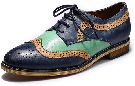 Mona Flying Womens Leather Perforated Brogue Wingtip Derby