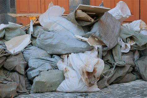 Bunch Of Trash Construction Garbage Cardboard Polyethylene After